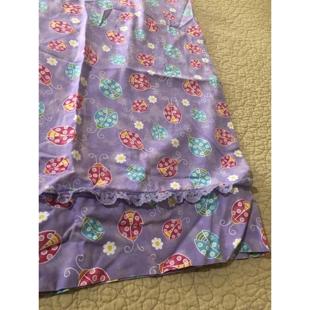 Hand Crafted‎ Pillow Case Purple Lady Bugs Flower Girls Bedroom Twin Pillow Sham